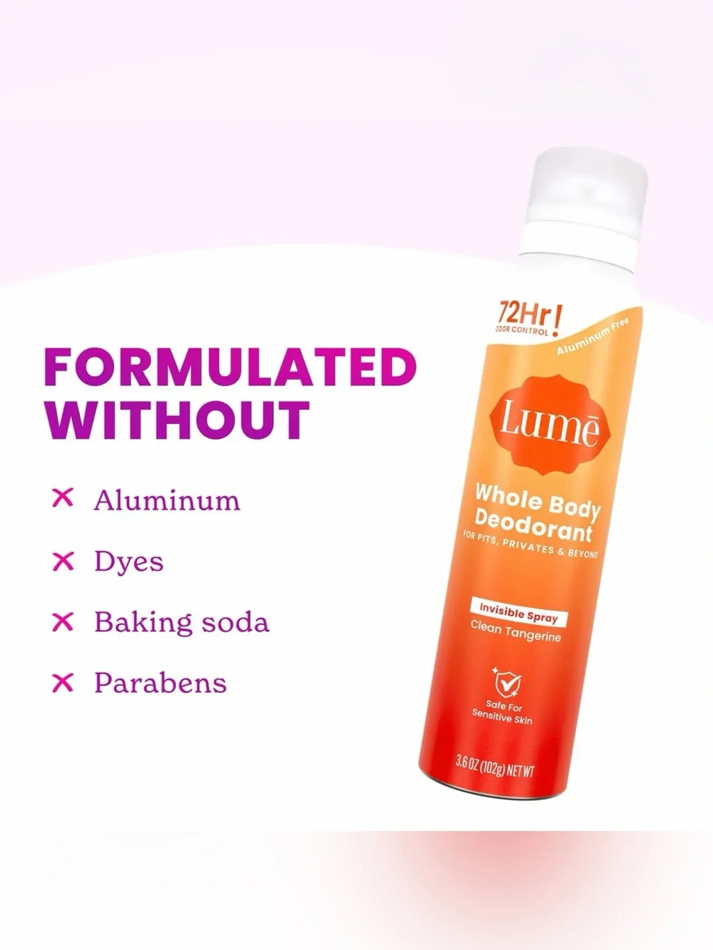 Lume Whole Body Deodorant Spray — Clean Tangerine (Orange) - Picture 2 of 8